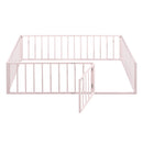 Metal Floor Bed Frame With Fence And Door by Unique Piece Furniture