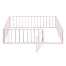Metal Floor Bed Frame With Fence And Door by HouseOfZazla