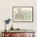 Vintage Map of Istanbul, Turkey 1873