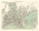 Vintage Map of Istanbul, Turkey 1873