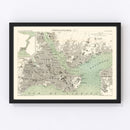 Vintage Map of Istanbul, Turkey 1873