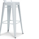 Curved Back Metal Stools Industrial Style Set of 2