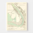 Vintage Map of Seville, Spain 1870
