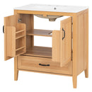 Elegant Fluted Bathroom Vanity With Sink, Soft Close Doors & Drawer by HouseOfZazla