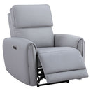 Jeromie - Power Motion Recliner With USB Port - Gray Synthetic Leather by Unique Piece Furniture