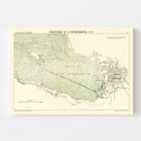 Vintage Map of Saint Petersburg, Russia 1888