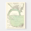 Vintage Map of Ho Chi Minh City, Vietnam 1866