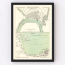 Vintage Map of Ho Chi Minh City, Vietnam 1866