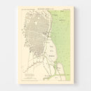Vintage Map of Buenos Aires, Argentina 1884
