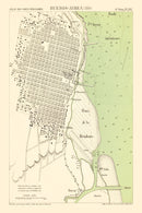 Vintage Map of Buenos Aires, Argentina 1884