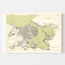 Vintage Map of Havana, Cuba 1879
