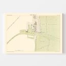 Vintage Map of Port Said Egypt, 1885