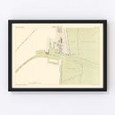 Vintage Map of Port Said Egypt, 1885