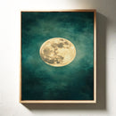 Full Moon Rising in Emerald Sky