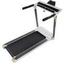 Portable Compact Treadmill, Electric Motorized 3.5Hp, 14Km / H, Medium Running Machine Motorised Gym 330Lbs, Foldable For Home Gym Fitness Workout Jogging Walking, Bluetooth Speaker App Fitime - White