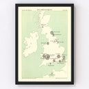 Vintage Map of British Isles, 1886