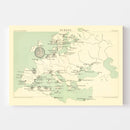 Vintage Europe Map 1886