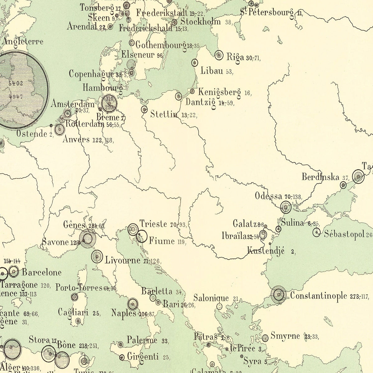 Vintage Europe Map 1886, photo 2 of 5