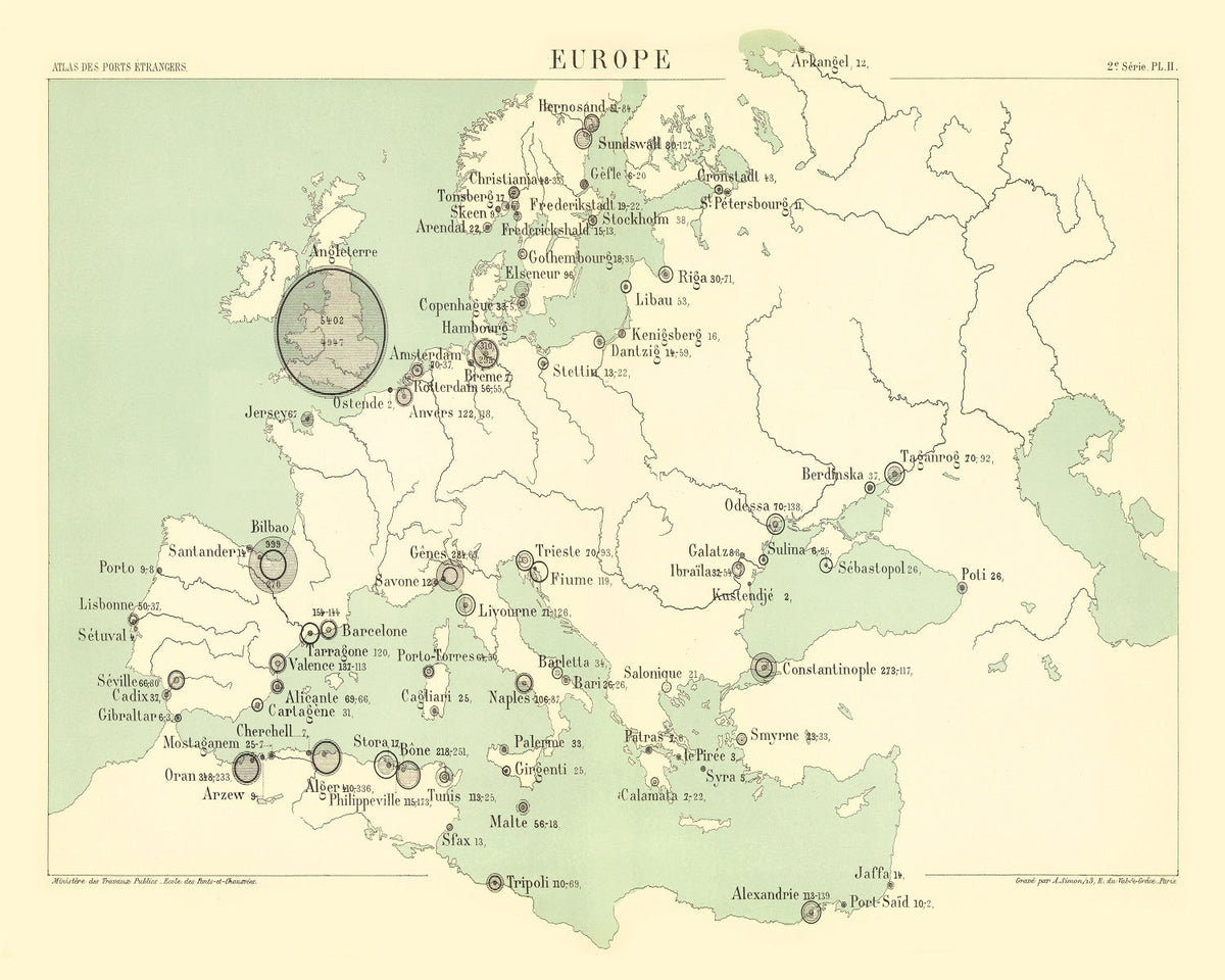 Vintage Europe Map 1886, photo 5 of 5