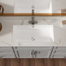 Modern Rectangular Undermount Bathroom Sink With Overflow Ceramic by HouseOfZazla