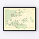Vintage Europe Map 1886