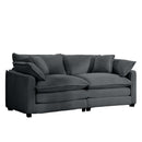 Modern 2 Seater With 4 Pillows, Upholstered Deep Seating Loveseat by HouseOfZazla