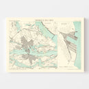 Vintage Map of Stockholm, Sweden 1883