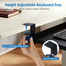 25.59x9.64x0.51in Keyboard Mouse Tray Under Desk Retractable Slide Out Drawer Height Adjustable with C Clamp 55LBS Load by LJGDeals