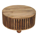 Slatted Round Coffee Table - Beige by Unique Piece Furniture