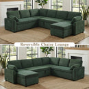 Convertible U-Shaped Sectional Sofa Bed With Reversible Chaise by HouseOfZazla