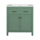 Bathroom Vanity With Ceramic Sink, Modern Single Bathroom Cabinet With 2 Doors And A Shelf, Soft Close Doors by Unique Piece Furniture