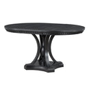5 Piece Dining Set Extendable Round Table And 4 Chairs - Black / Oak by HouseOfZazla
