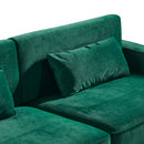 85.44" Modern Velvet Couch with Gold Legs,Upholstered Sofa for Living Room