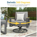 All Weather Swivel Patio Dining Chairs With Cushions - Gray