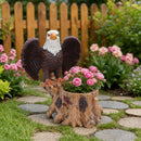 Majestic Eagle Garden Planter Pot on Tree Stump Base by HouseOfZazla
