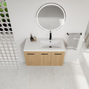 Wall Mounted Floating Bathroom Vanity With Sink, 3 Door Modular Cabinet