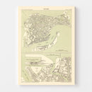 Vintage Map of Venice, Italy 1887