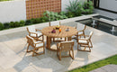 TREXM Patio Dining Table Set for 6 with Umbrella Hole