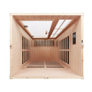 Deluxe Version Plus 1 Person Far Infrared Hemlock Sauna Room With LED Colour Lights - Natural by HouseOfZazla