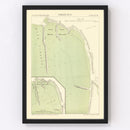 Vintage Map of Naples, Italy 1870