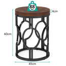 Round End Table Nightstand For Living - Brown / Black by HouseOfZazla