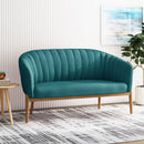 Mid Century Modern Loveseat With Channel Stitched Backrest by HouseOfZazla
