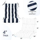 2 Piece High Back Patio Chair Cushion Set, Tufted Adirondack And Rocking Chair Cushions by HouseOfZazla