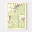 Vintage Map of Alicante, Spain 1878
