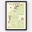 Vintage Map of Alicante, Spain 1878