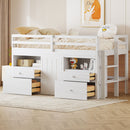 Loft Bed With 4 Drawers, Underneath Cabinet And Shelves by HouseOfZazla
