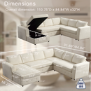110.75" Sectional Sofa with Chaise Storage
