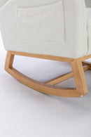 Teddy Fabric Rocking Chair With Packet Wood Legs - Ivory by HouseOfZazla