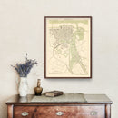 Vintage Map of Ostend, Belgium 1878