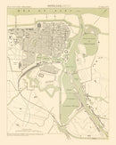 Vintage Map of Ostend, Belgium 1878